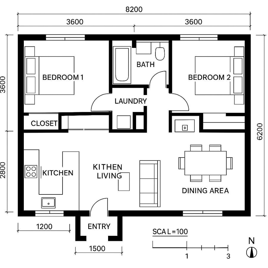 2 bedroom home floor plans inspiration 4