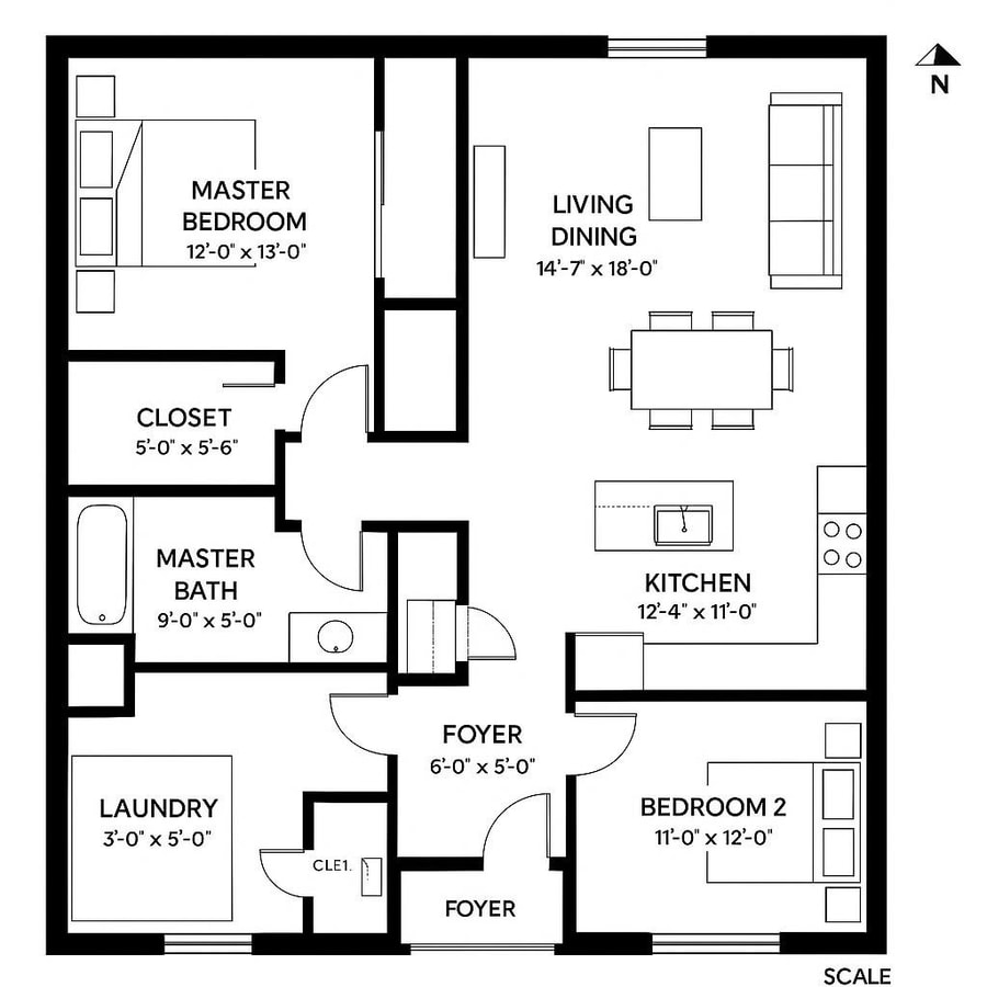 2 bedroom house designs and floor plans