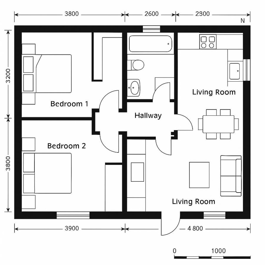 2 bedroom house floor plans