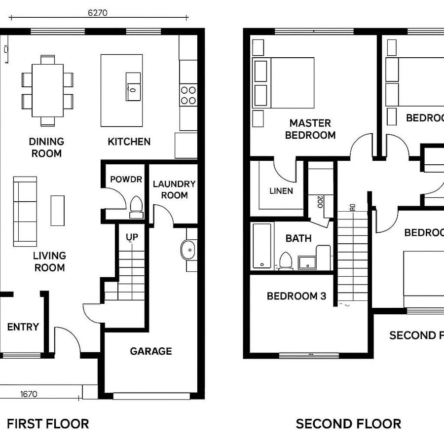 2 story house floor plan