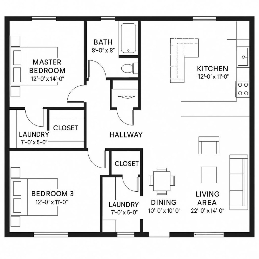 3 bedroom 2 bath floor plans inspiration 3