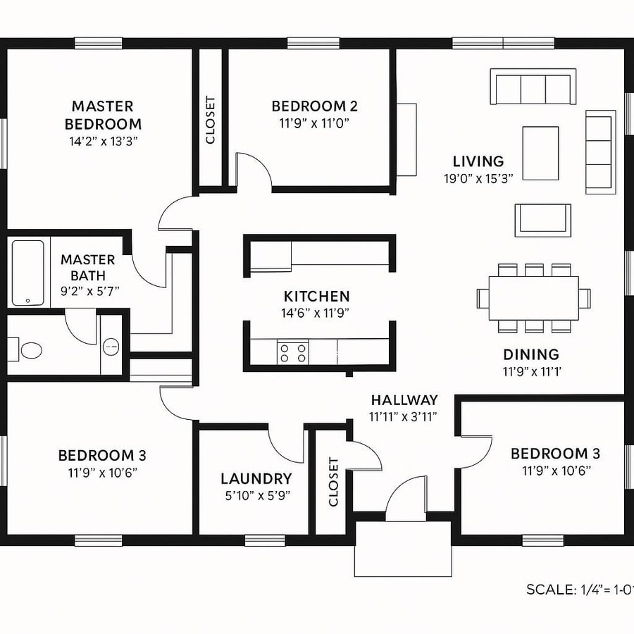 3 bedroom 2 bath floor plans inspiration 4