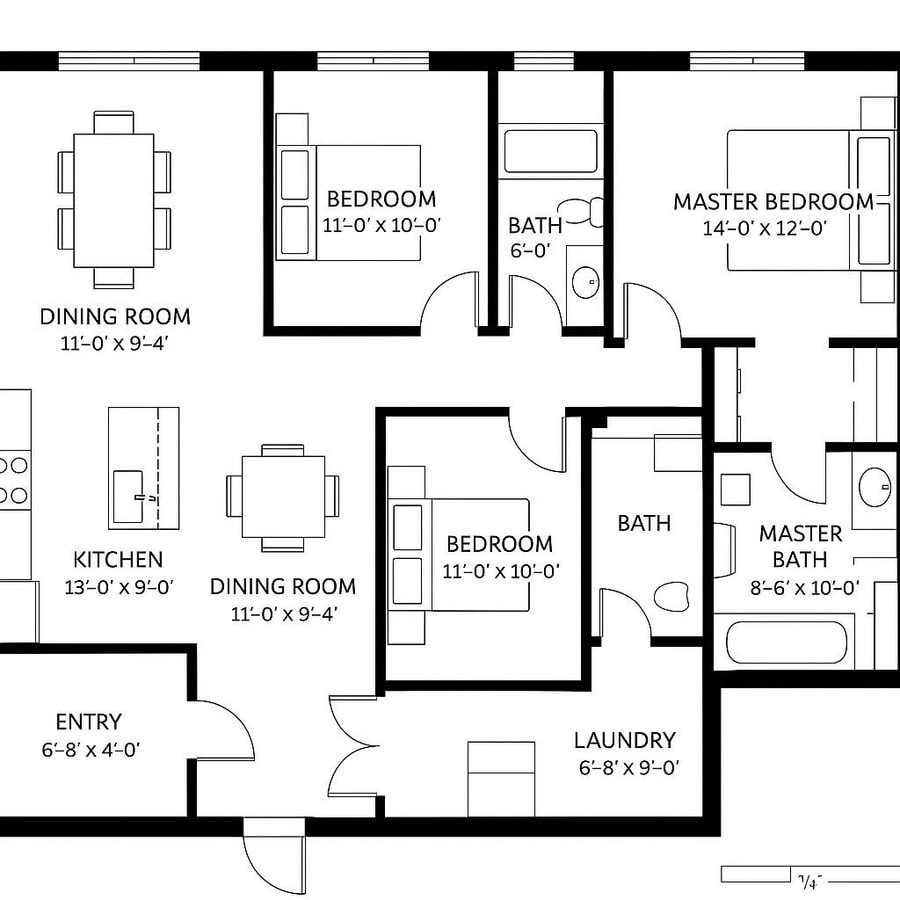 3 Bedroom House Floor Plan Ideas & Designs | RemodelAI