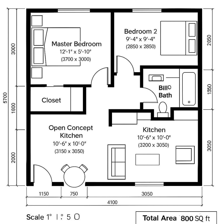 800 sq feet floor plan inspiration 2