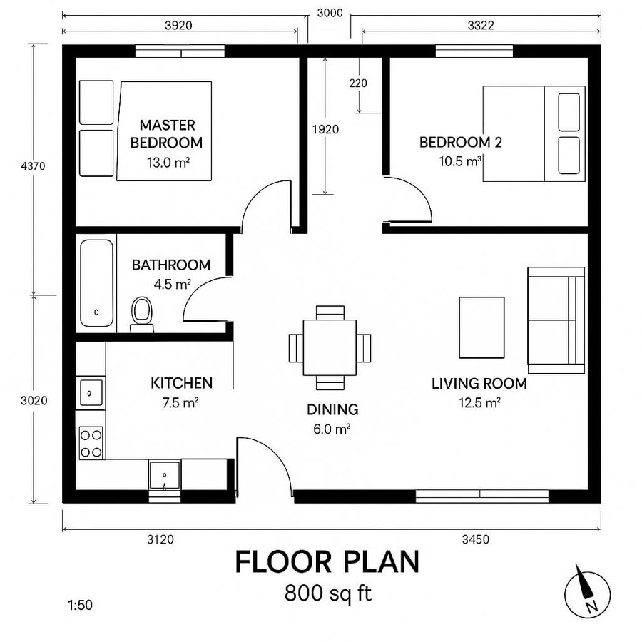 800 sq feet floor plan inspiration 4