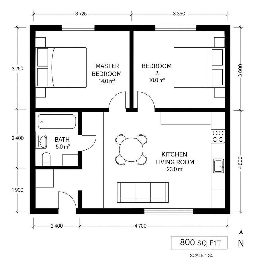 800 sq feet floor plan inspiration 5