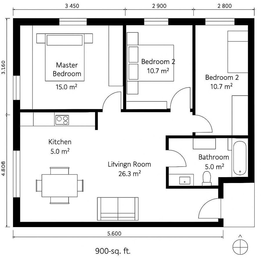 900 sq foot floor plans inspiration 3