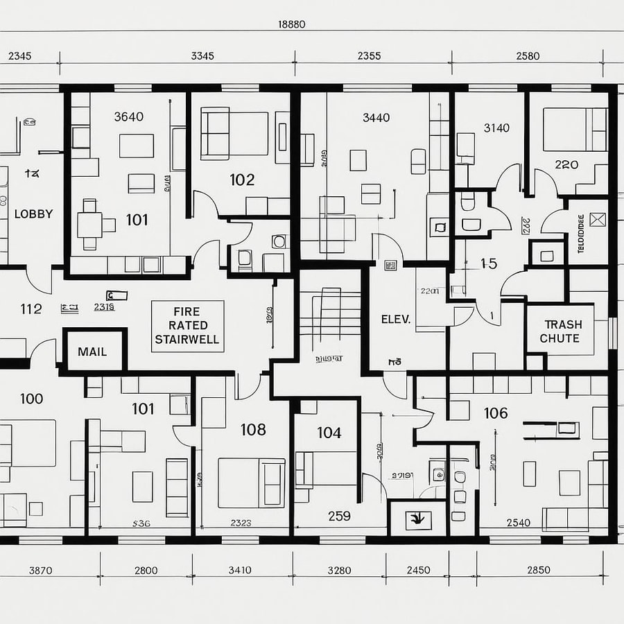 apartment building floor plans inspiration 4