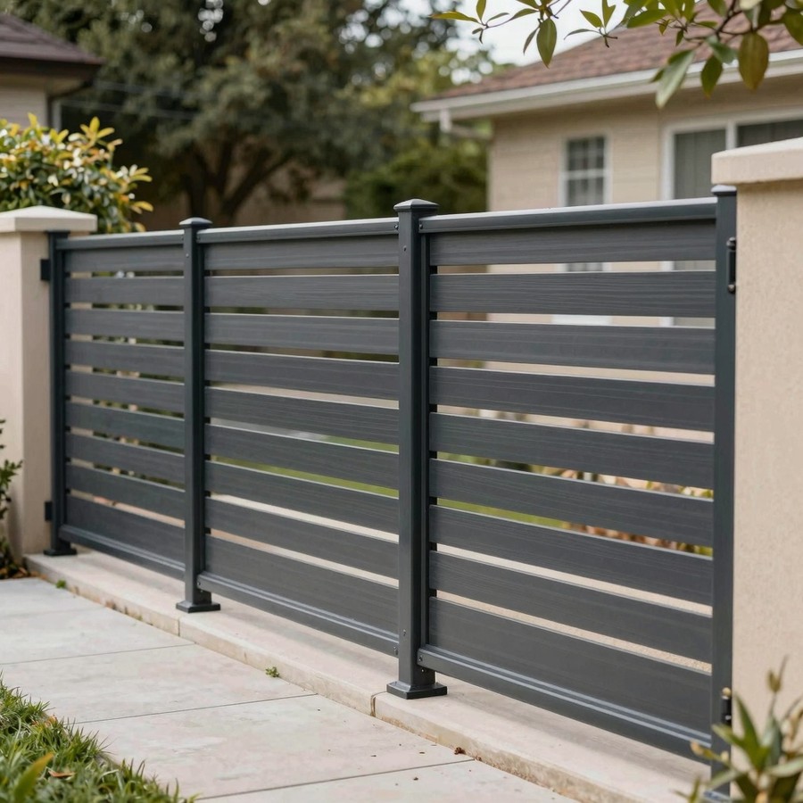 backyard metal privacy fence