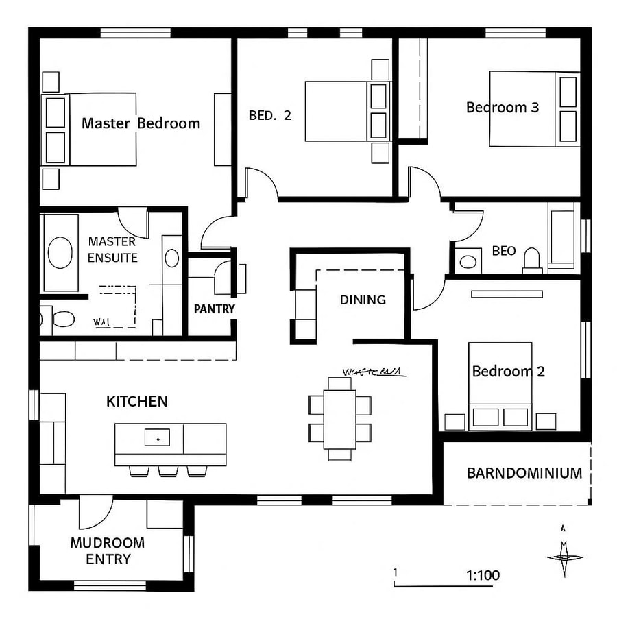 barndominium floor plans 3 bedroom inspiration 2