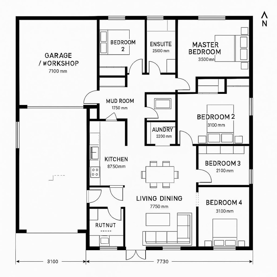 barndominium floor plans 4 bedroom