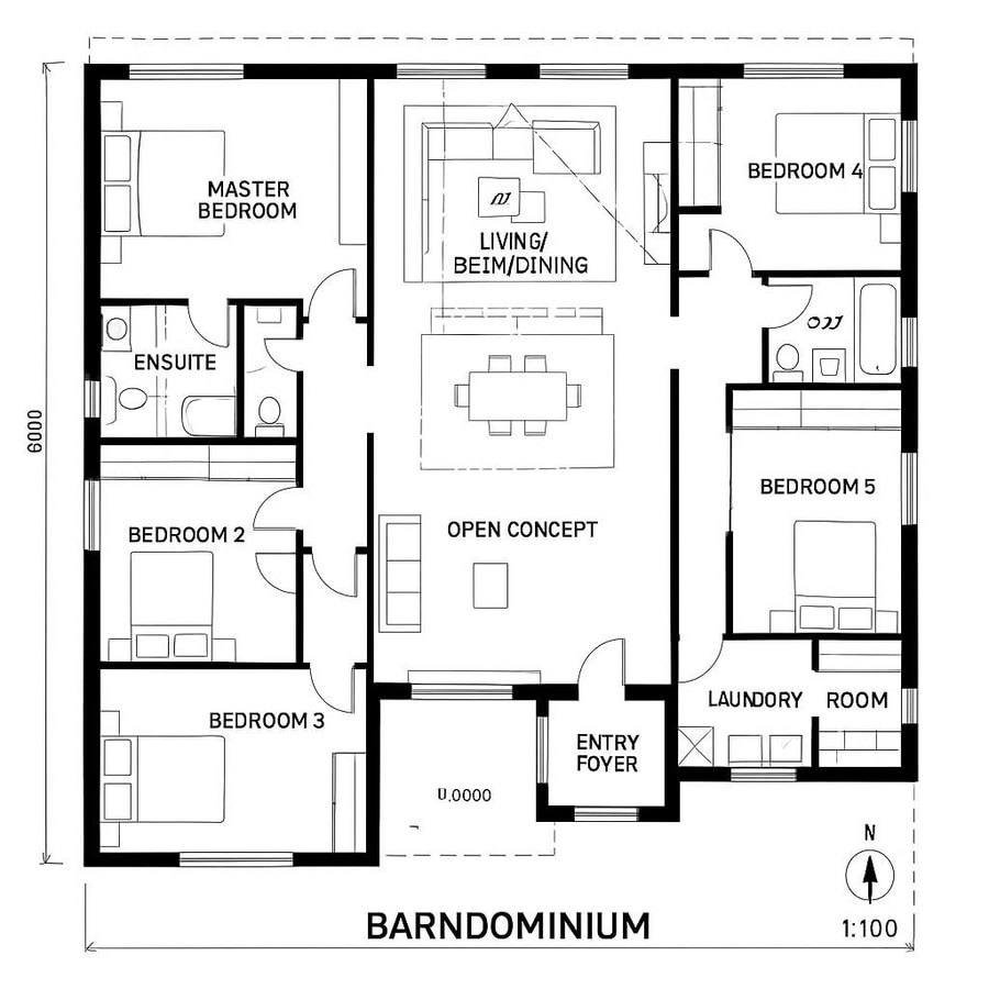 barndominium floor plans 5 bedroom