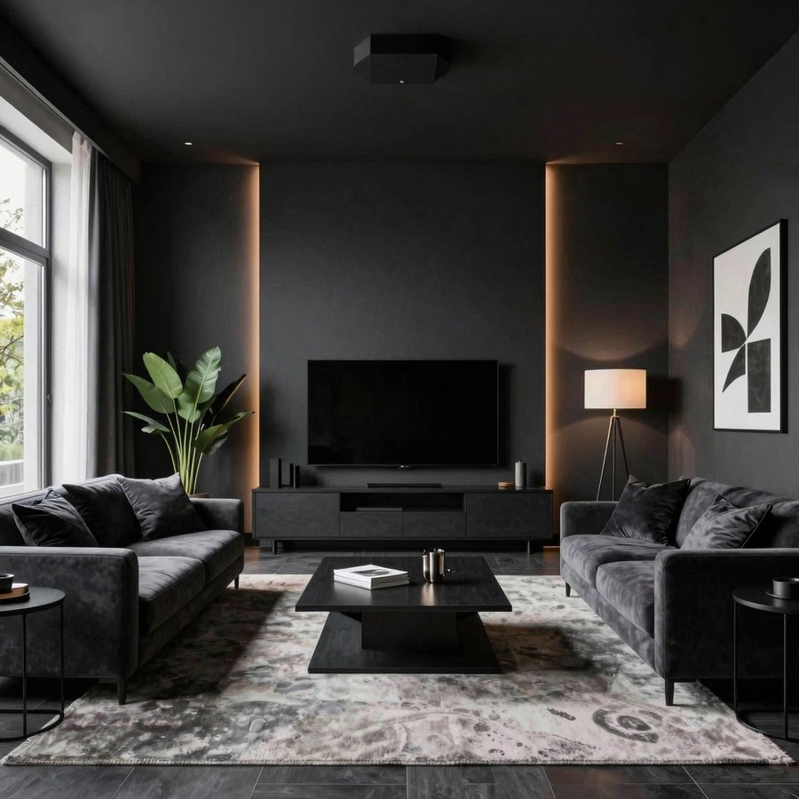 black front room ideas inspiration 1