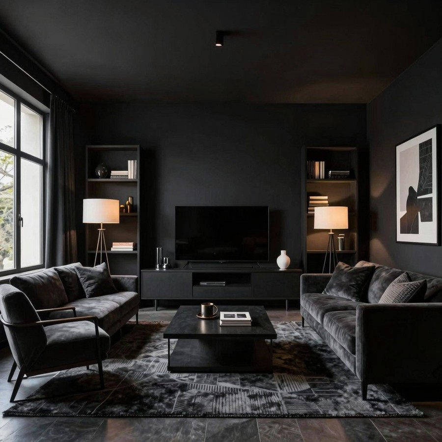 black front room ideas inspiration 4