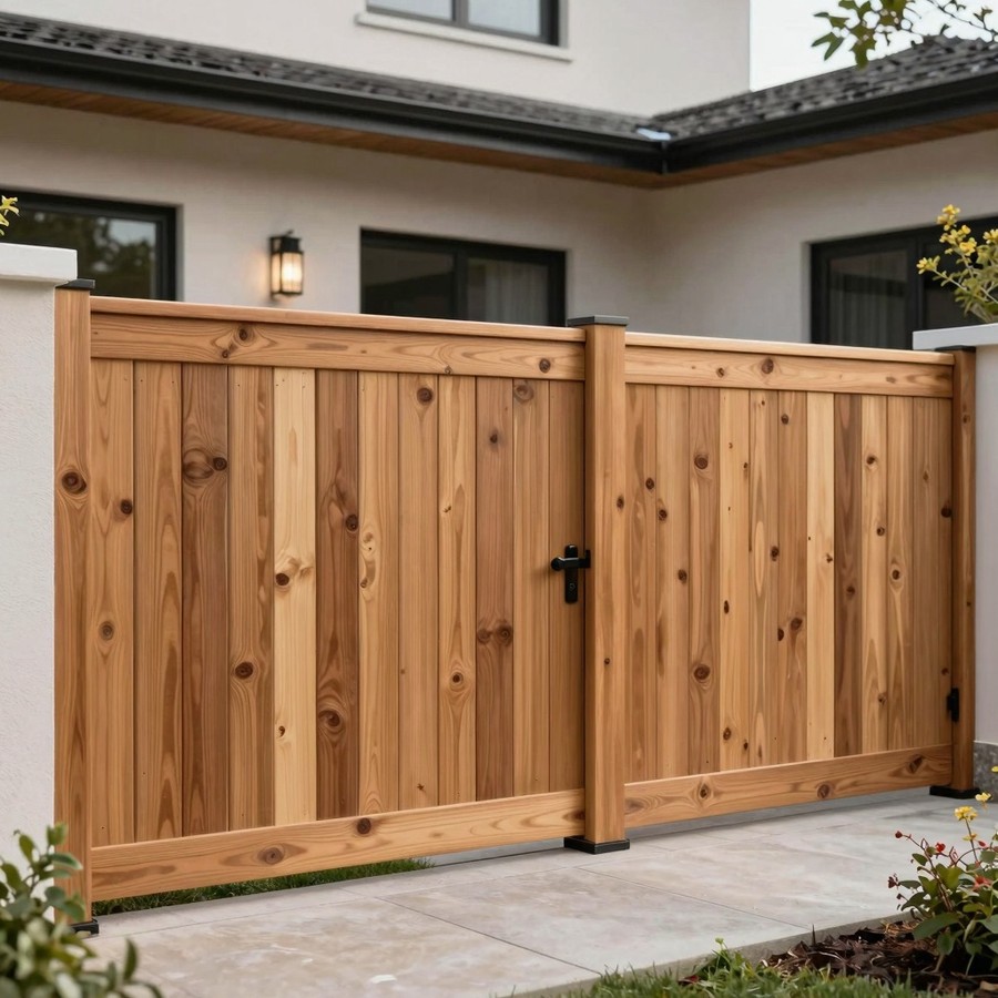 cedar double privacy fence