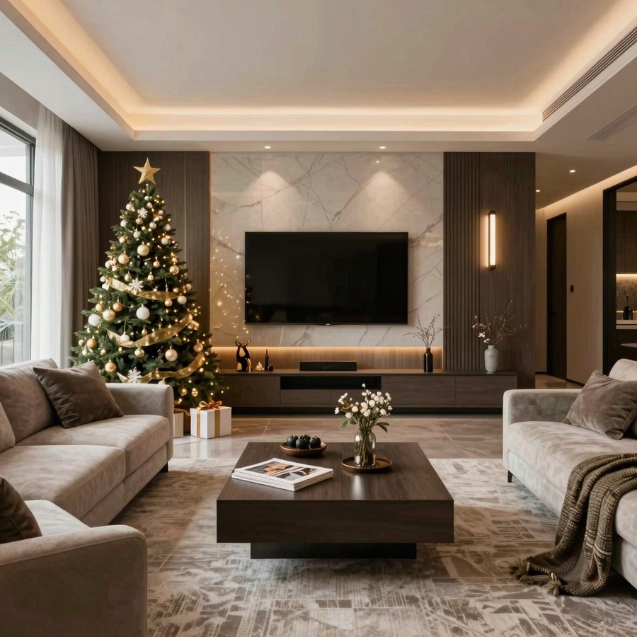 decorating ideas living room for christmas