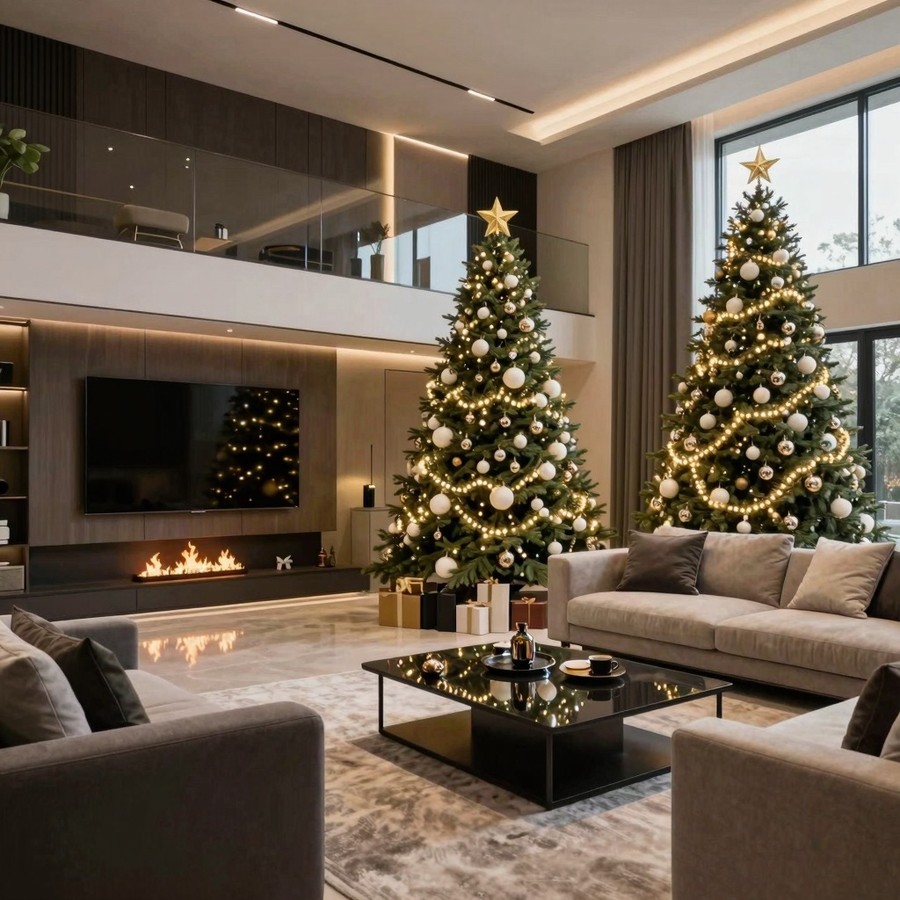 decorating ideas living room for christmas inspiration 2