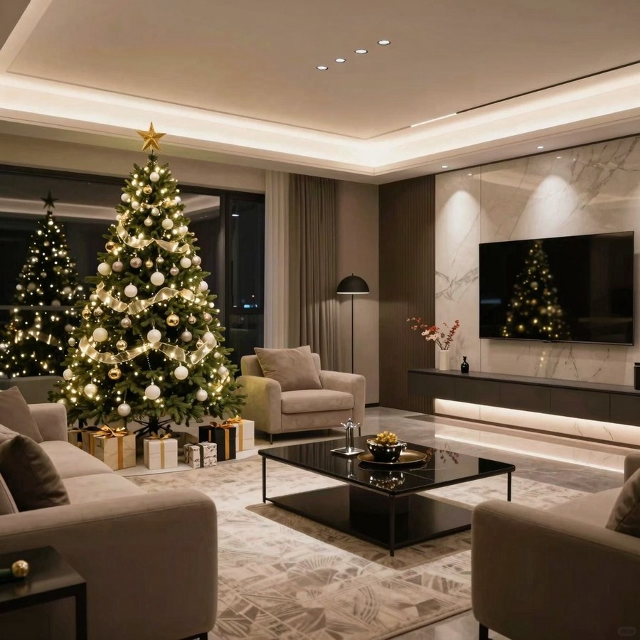 decorating ideas living room for christmas inspiration 3