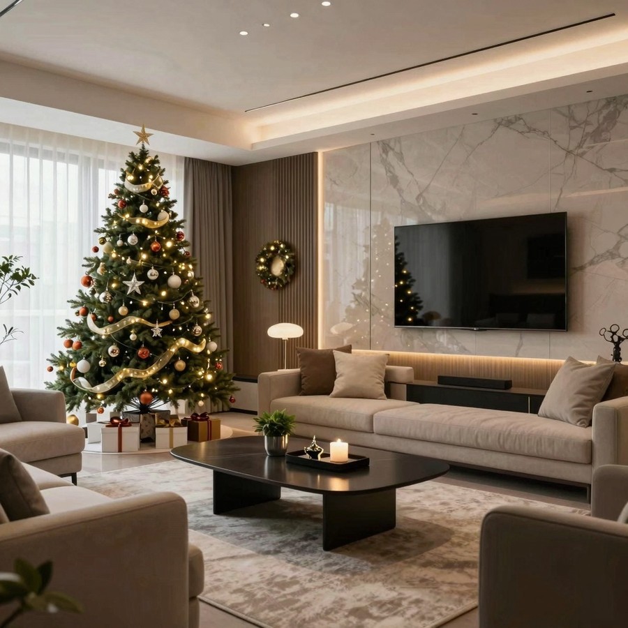 decorating ideas living room for christmas inspiration 5