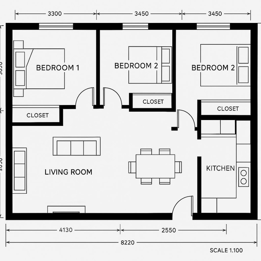 floor plan of two bedroom house inspiration 4