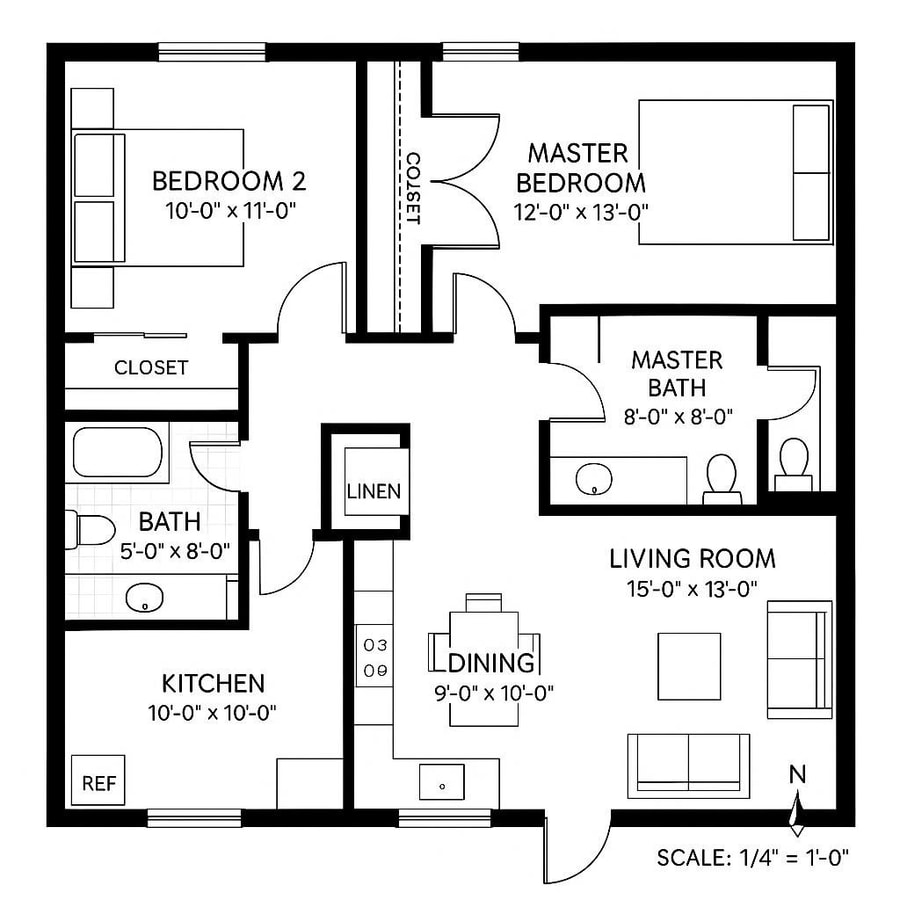 floor plans for a 2 bedroom 2 bath house inspiration 5