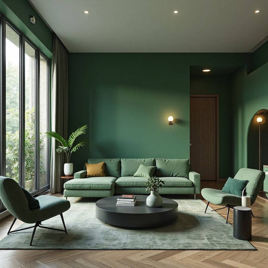 green colour living room ideas inspiration 4