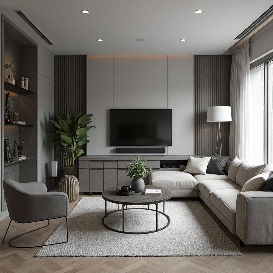 Grey Living Room Ideas Ideas & Designs | RemodelAI