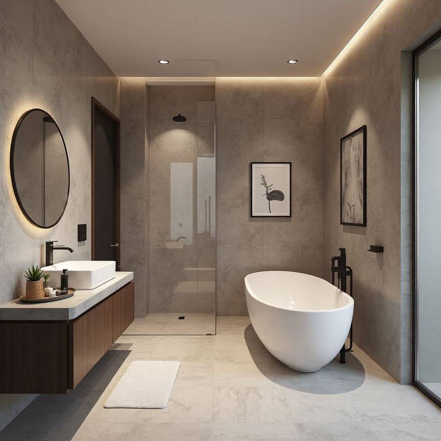 Powder Room Example Bathroom Accent Wall Ideas: Paint, Tile and Wallpaper