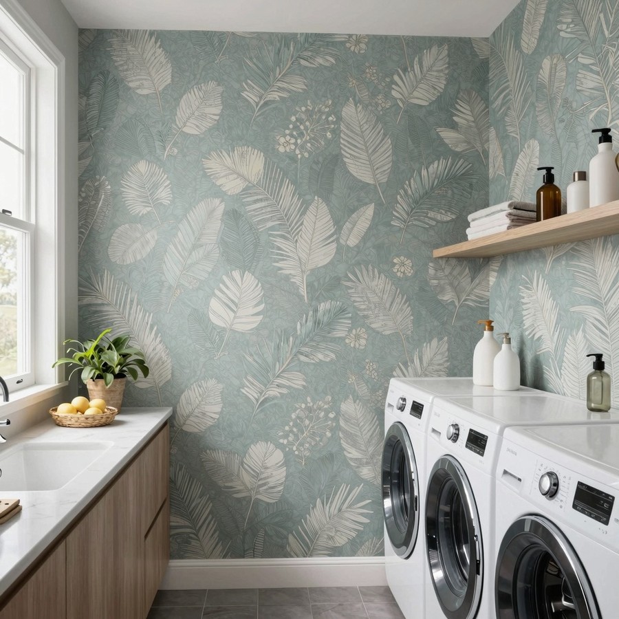 laundry room wallpaper ideas inspiration 2
