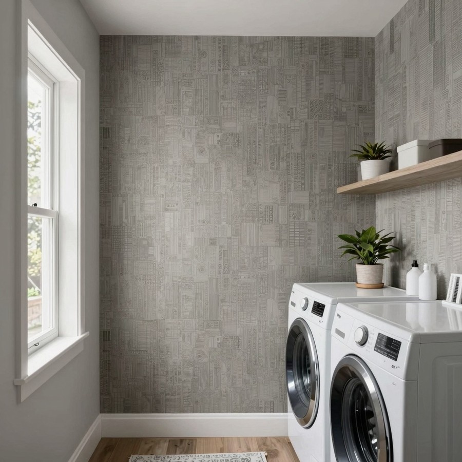 laundry room wallpaper ideas inspiration 3
