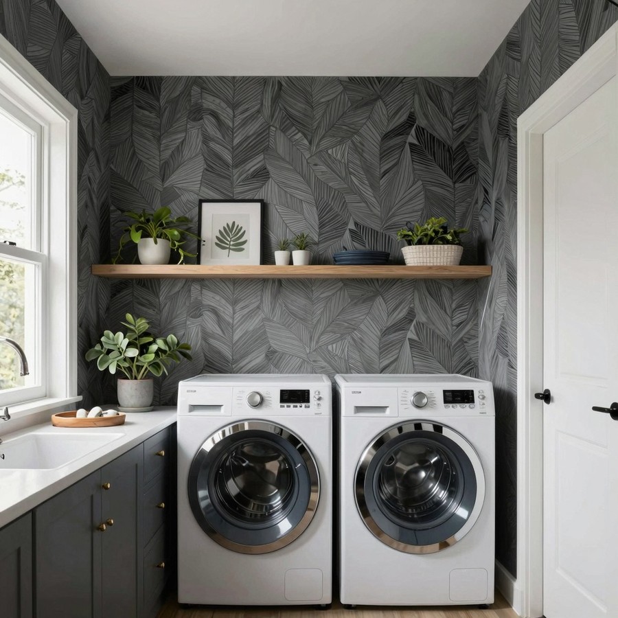 laundry room wallpaper ideas inspiration 4