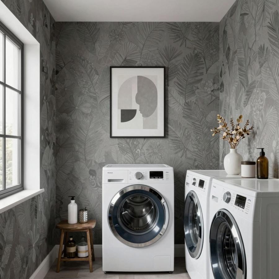 laundry room wallpaper ideas inspiration 5