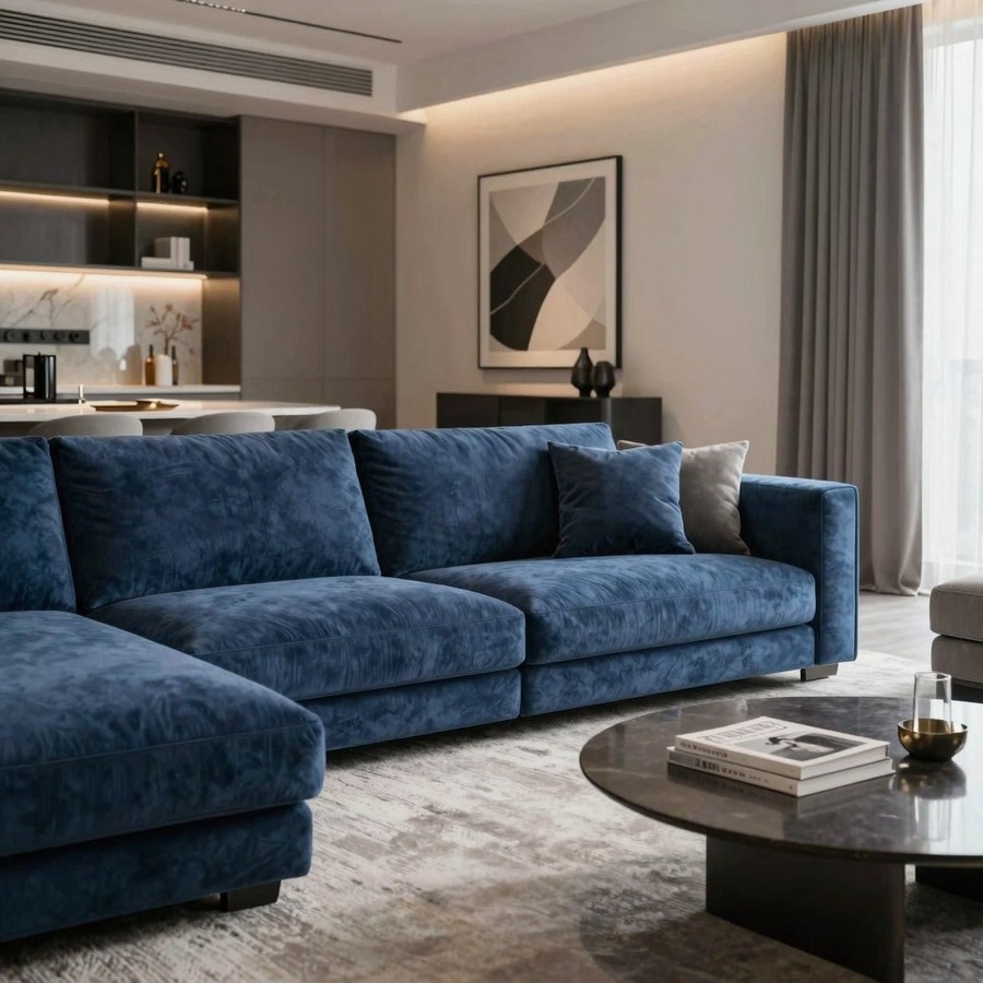 living room ideas with blue couch inspiration 1