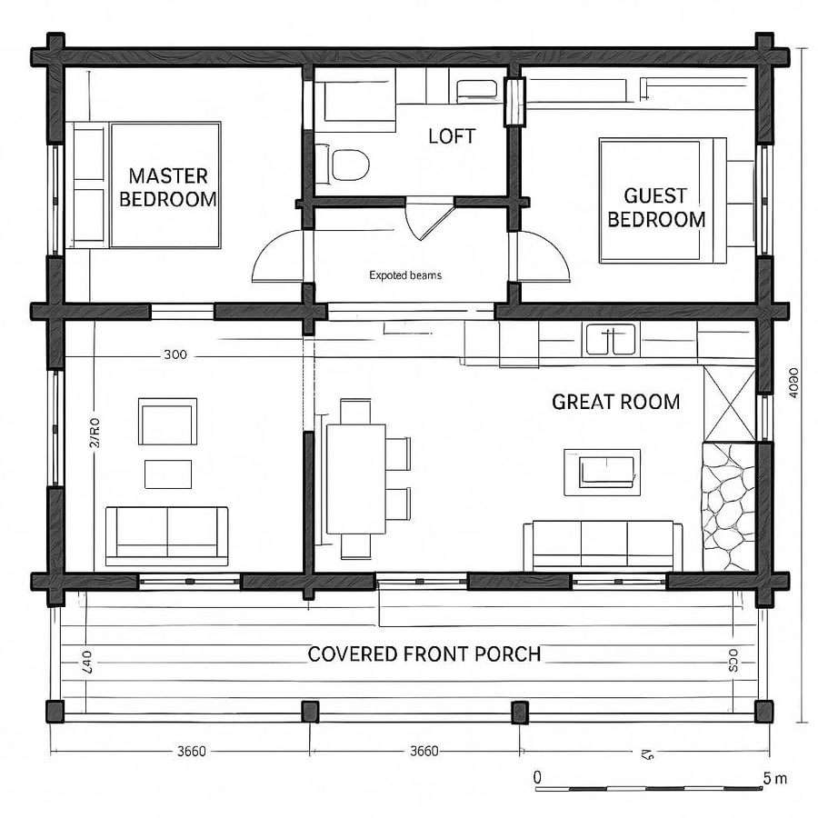 log cabin floor plans