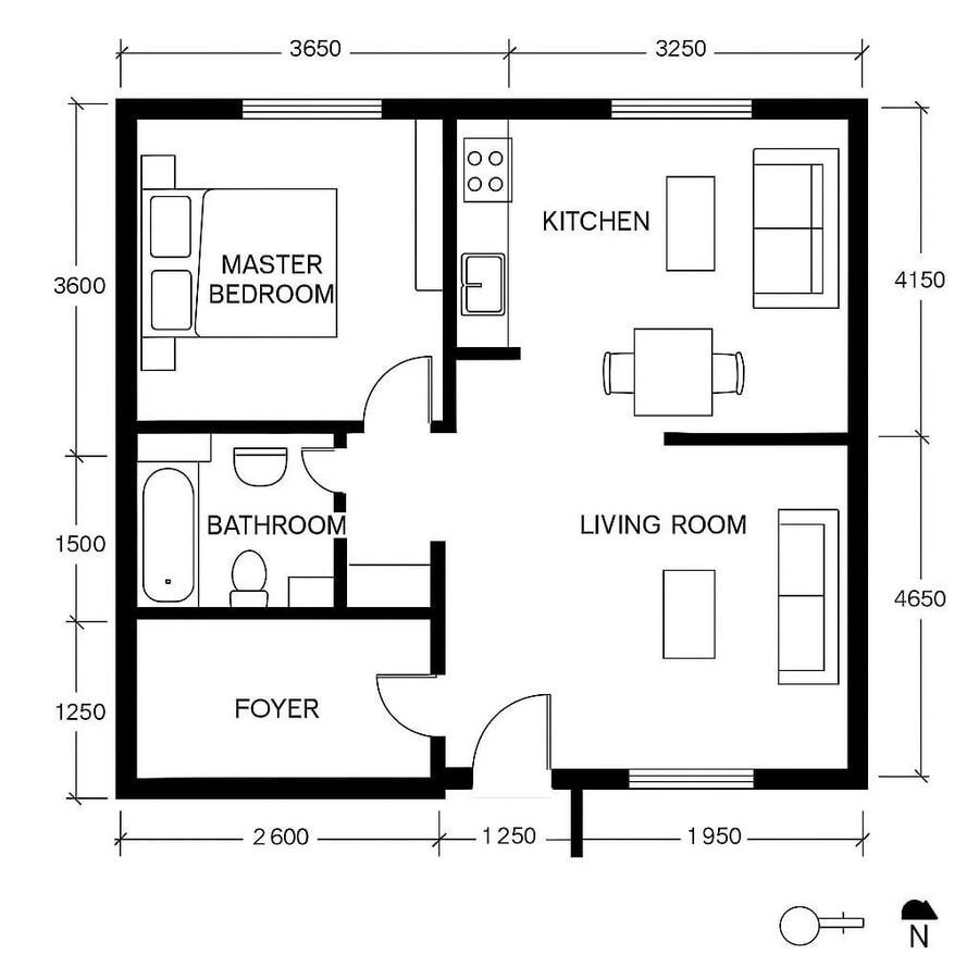 one bedroom house floor plans