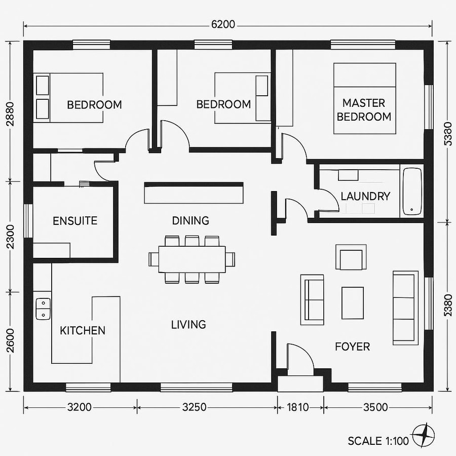 open floor plan home