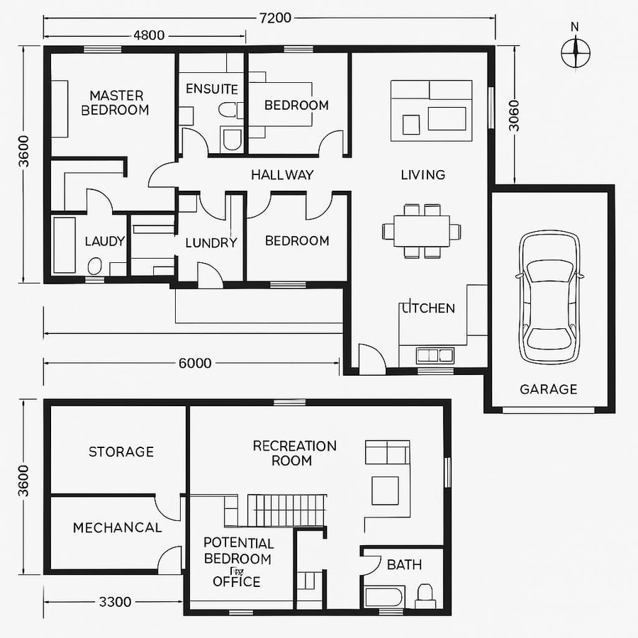 ranch floor plans with basement