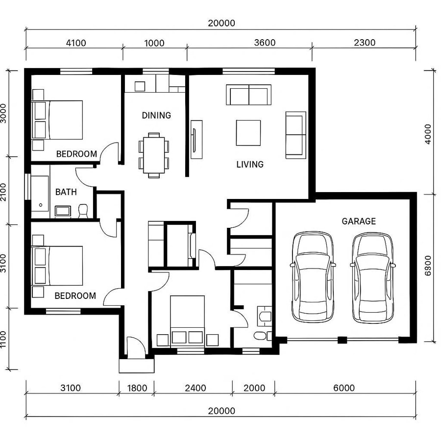 ranch style open floor house plans