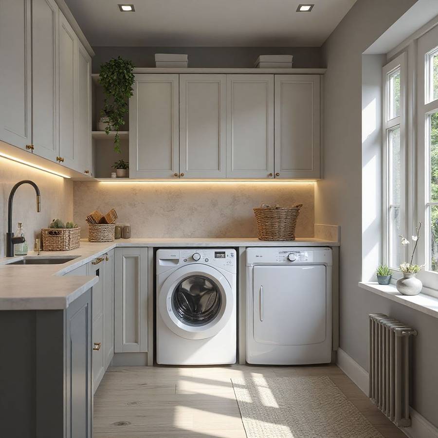 small laundry room ideas with top loading washer inspiration 2