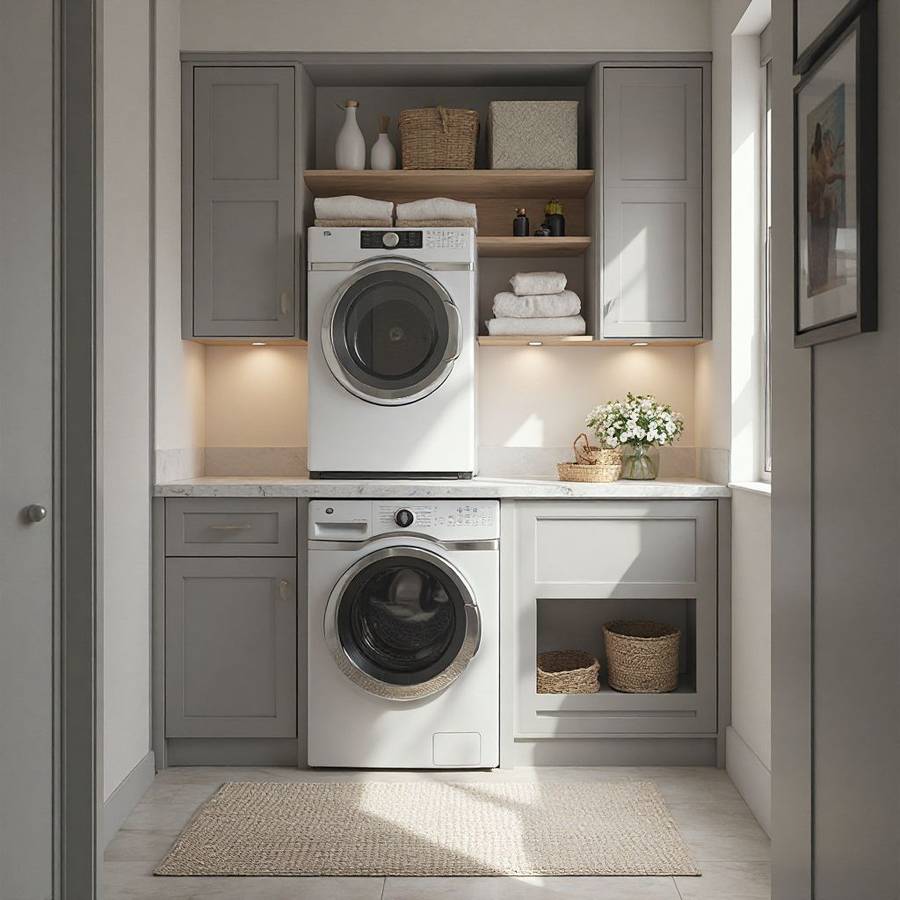 Stackable Washer And Dryer Laundry Room Ideas Ideas & Des...