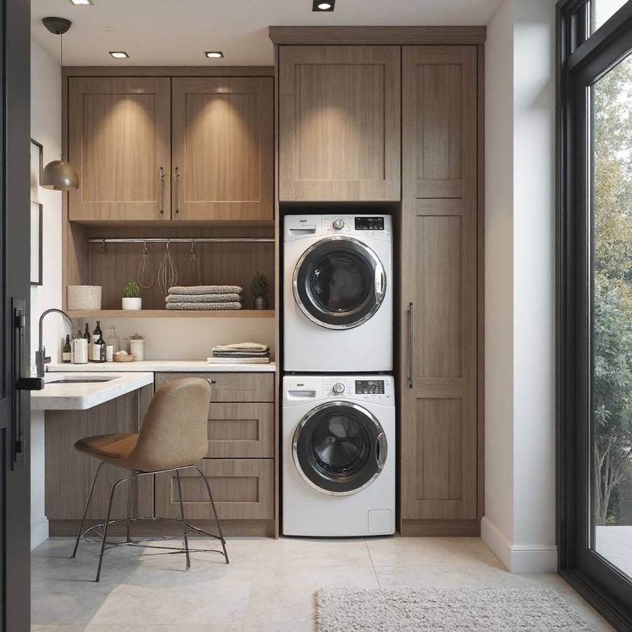 Stackable Washer And Dryer Laundry Room Ideas Ideas & Des...