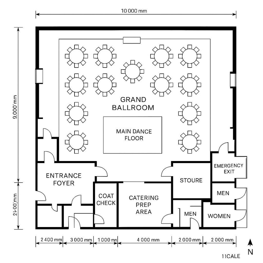 the floor plan of a ballroom is shown at right inspiration 1