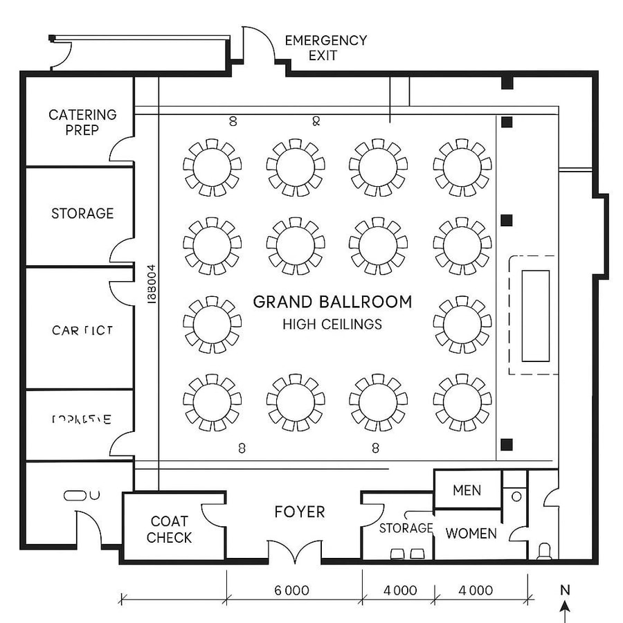 the floor plan of a ballroom is shown at right inspiration 2