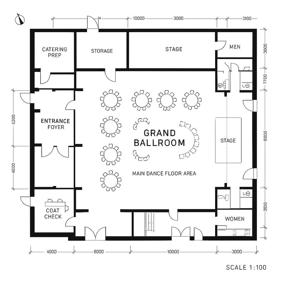 the floor plan of a ballroom is shown at right inspiration 5