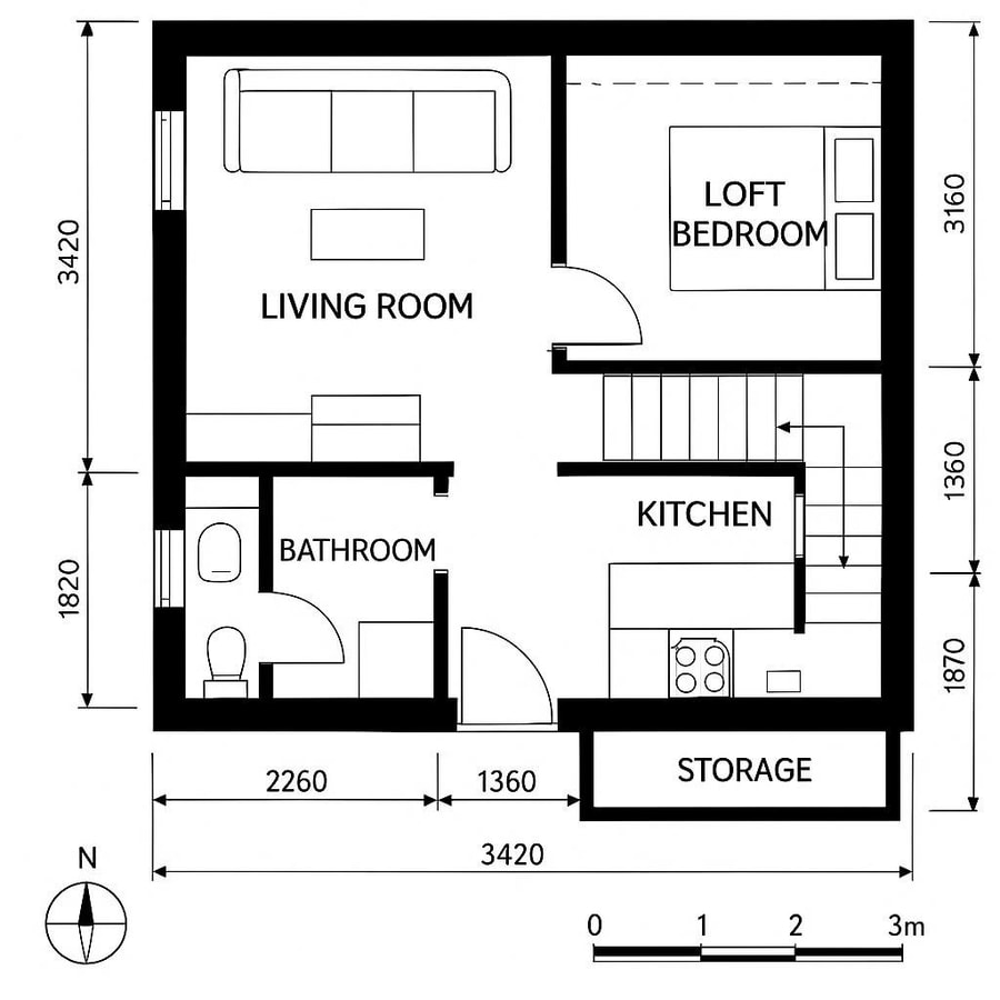 tiny house floor plans with loft inspiration 2