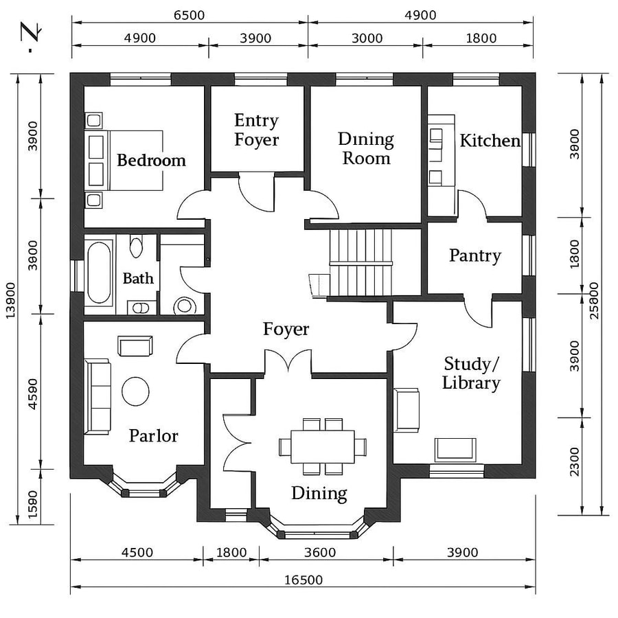 traditional european home floor plan