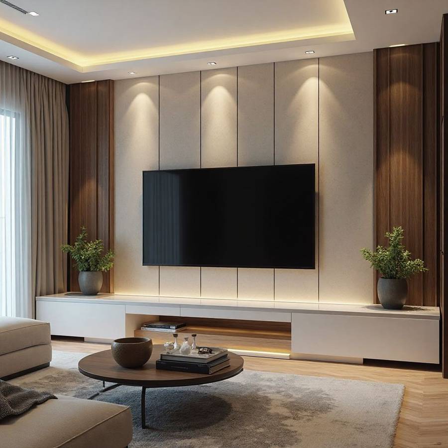 Tv Wall Ideas For Living Room Ideas & Designs | RemodelAI