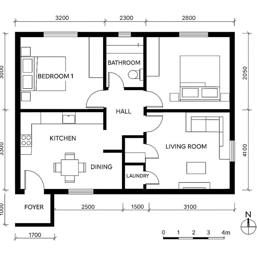 Two Bedroom House Floor Plan Ideas & Designs | RemodelAI