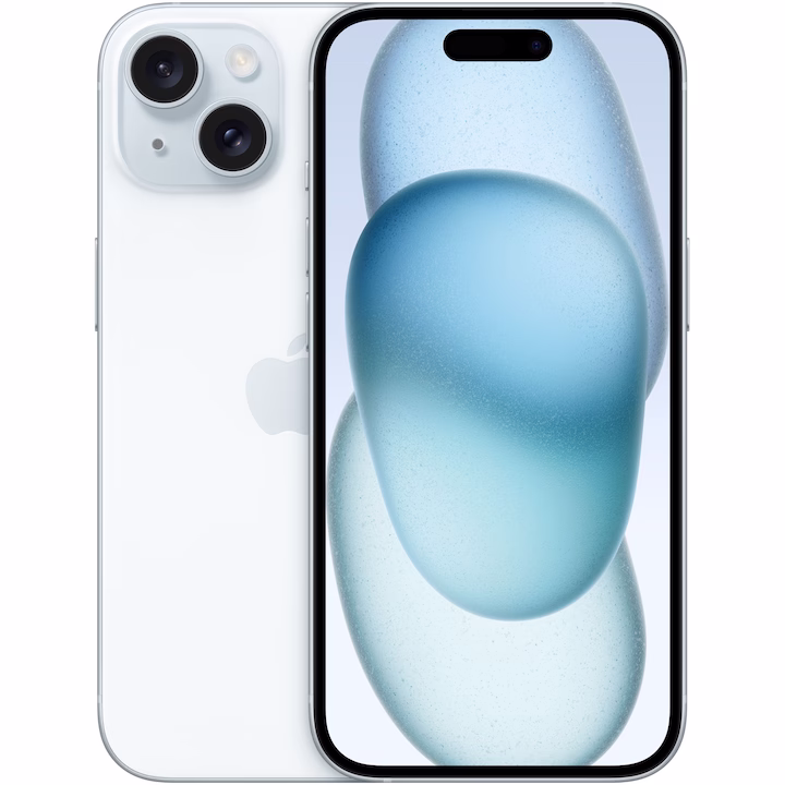 Telefon mobil Apple iPhone 15, 128GB, 5G, Blue