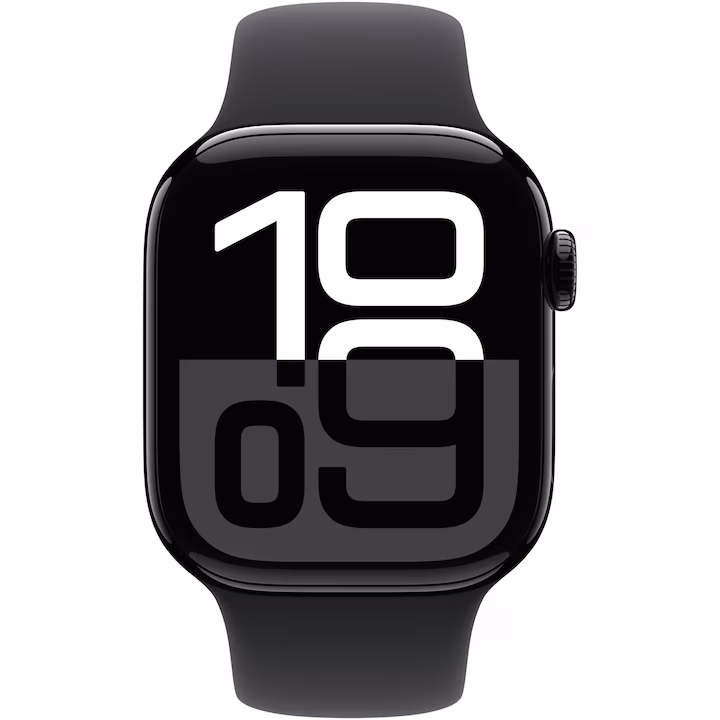 Apple Watch 10 GPS, Carcasa Jet Black Aluminium 46mm, Black Sport Band - M/L — 2